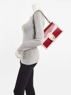 Gucci Pink/Red Leather Dionysus Small Shoulder Bag